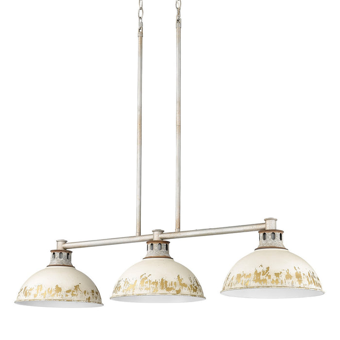 Golden 0865-3LP AGV-AI Three Light Linear Pendant, Aged Galvanized Steel