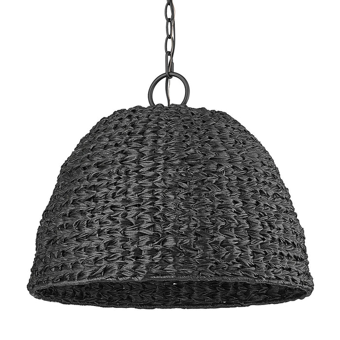 Golden 1081-O3P NB-SBW Three Light Outdoor Pendant, Natural Black