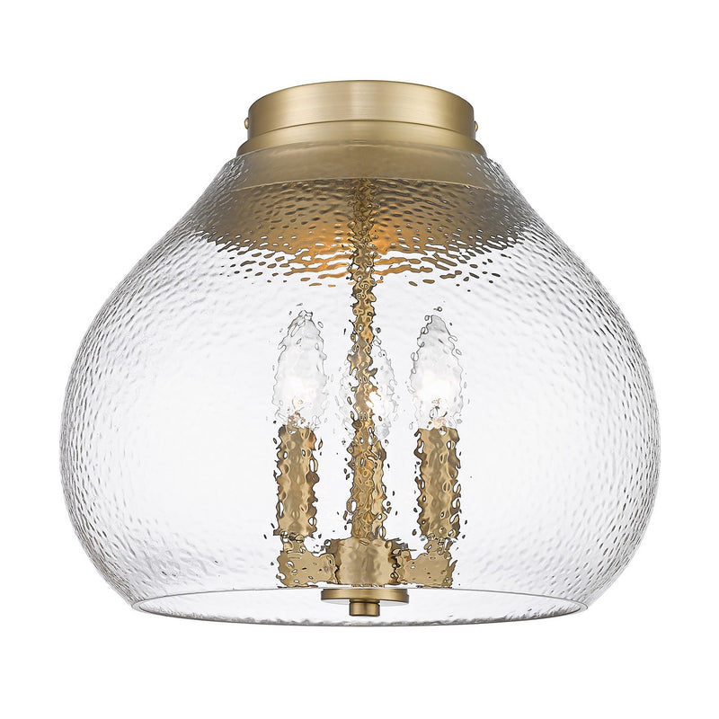 Golden 1094-3FM BCB-HCG Three Light Flush Mount, Brushed Champagne Bronze
