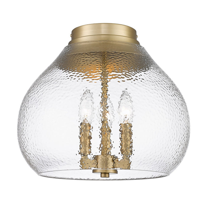 Golden 1094-3FM BCB-HCG Three Light Flush Mount, Brushed Champagne Bronze