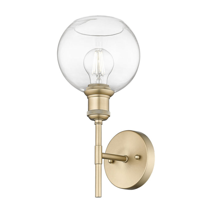 Golden 1945-1W BCB-GLOBE-CLR One Light Wall Sconce, Brushed Champagne Bronze