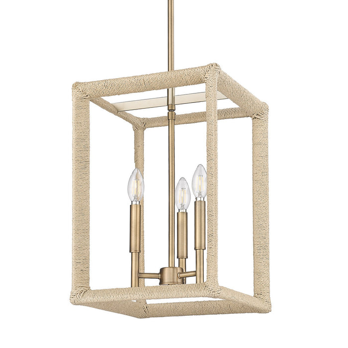 Golden 2075-3P MBS-LNR Three Light Pendant, Modern Brass