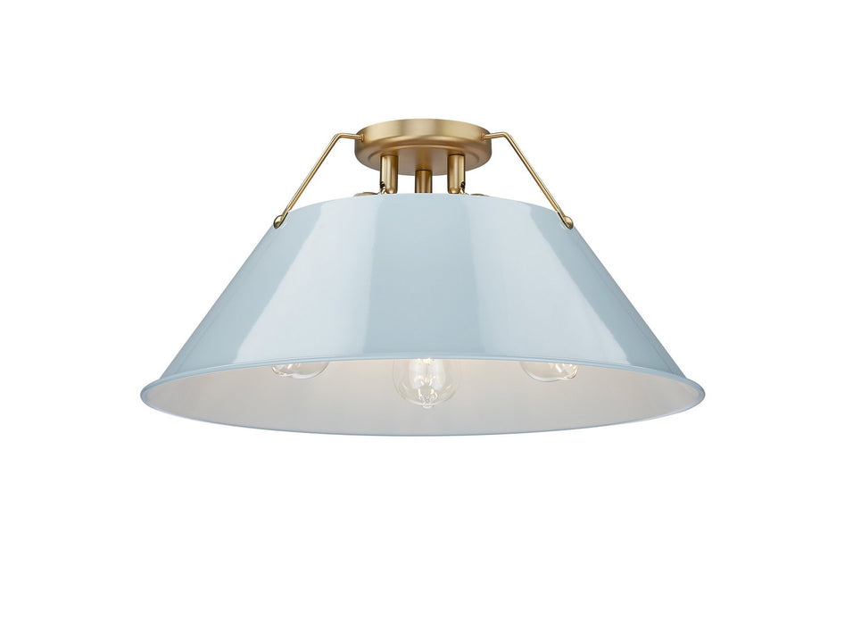 Golden 3306-3FM BCB-DB Three Light Flush Mount, Brushed Champagne Bronze