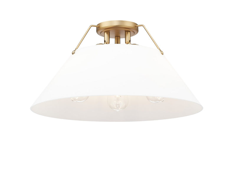 Golden 3306-3FM BCB-OP Three Light Flush Mount, Brushed Champagne Bronze