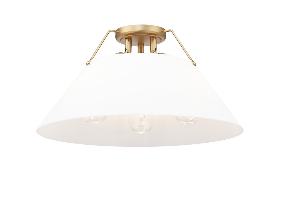 Golden 3306-3FM BCB-OP Three Light Flush Mount, Brushed Champagne Bronze