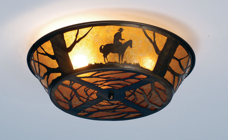 Meyda Tiffany 81572 Four Light Flushmount, Antique Copper