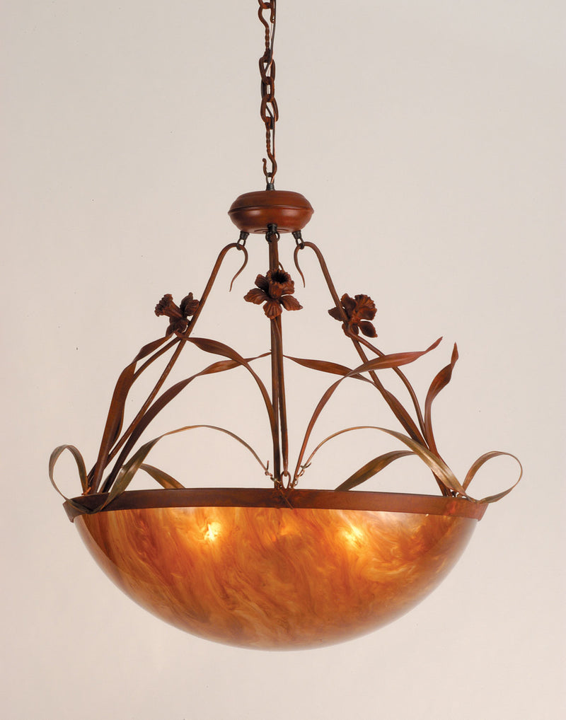 Meyda Tiffany 81638 Four Light Inverted Pendant, Rust