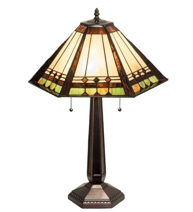 Meyda Tiffany 82313 Two Light Table Lamp, Mahogany Bronze