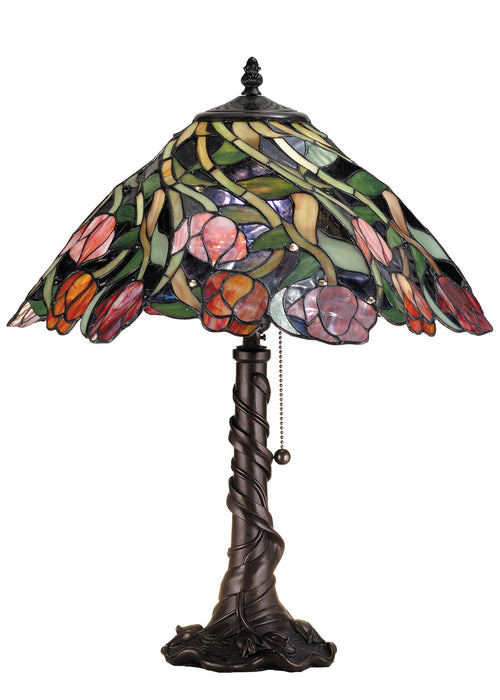 Meyda Tiffany 82315 Two Light Table Lamp, Antique
