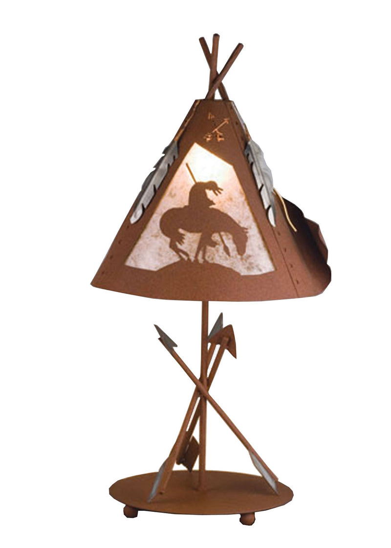 Meyda Tiffany 82336 One Light Table Lamp, Steel,Red Rust