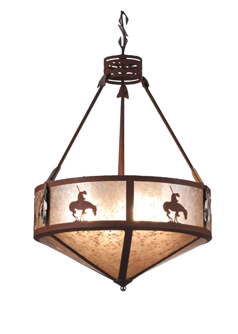 Meyda Tiffany 82337 Four Light Inverted Pendant, Rust