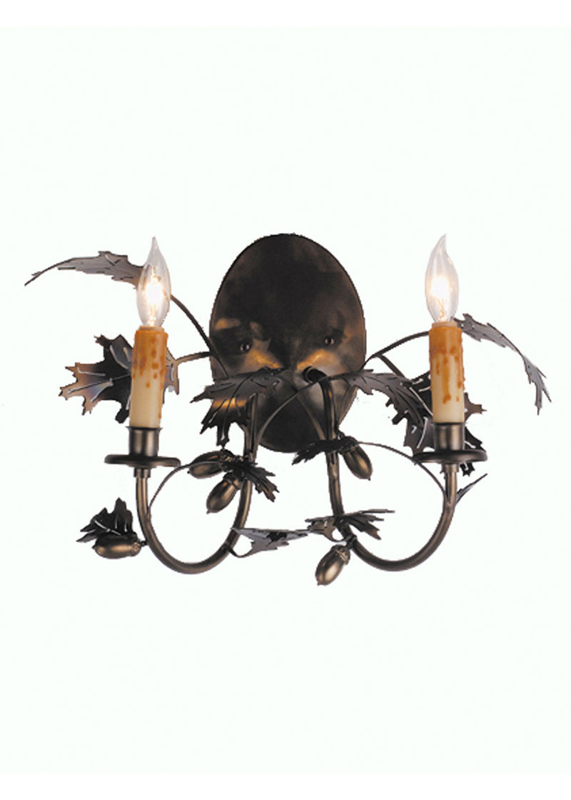 Meyda Tiffany 82366 Two Light Wall Sconce, Dark Burnished Antique Copper