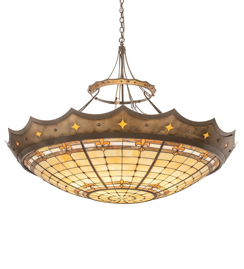 Meyda Tiffany 82440 Ten Light Inverted Pendant, Antique Copper,Craftsman Brown