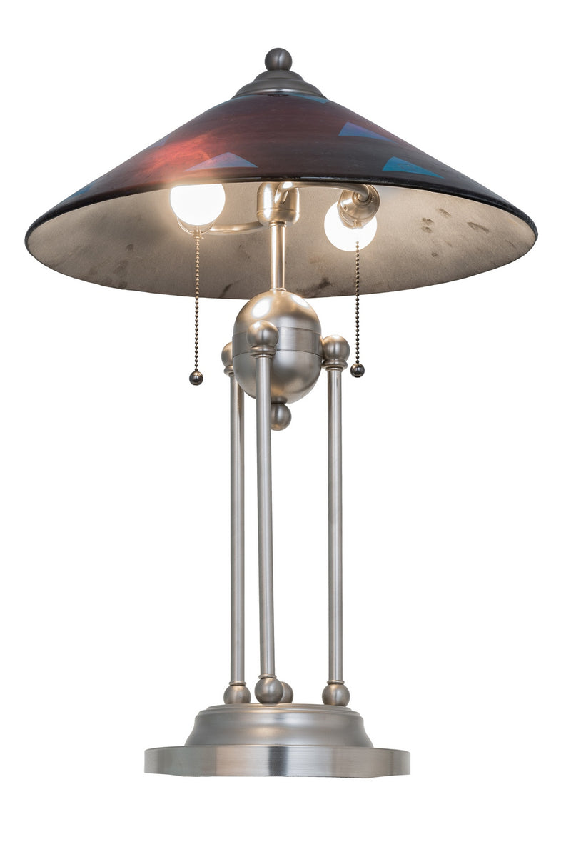 Meyda Tiffany 82485 Three Light Table Lamp, Nickel