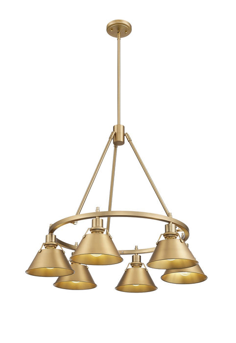 Golden 3306-6 BCB-BCB Six Light Chandelier, Brushed Champagne Bronze