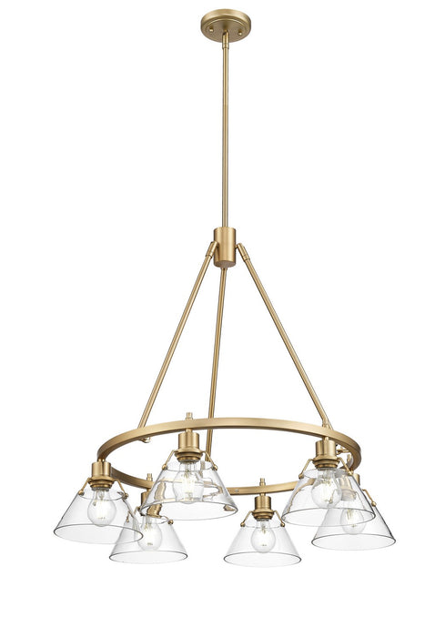 Golden 3306-6 BCB-CLR Six Light Chandelier, Brushed Champagne Bronze