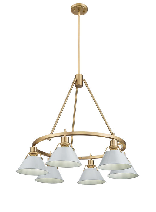 Golden 3306-6 BCB-DB Six Light Chandelier, Brushed Champagne Bronze