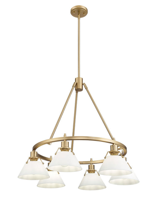 Golden 3306-6 BCB-OP Six Light Chandelier, Brushed Champagne Bronze