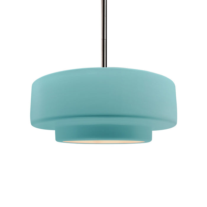 Justice Designs CER-6543-RFPL-NCKL-RIGID One Light Pendant, Reflecting Pool