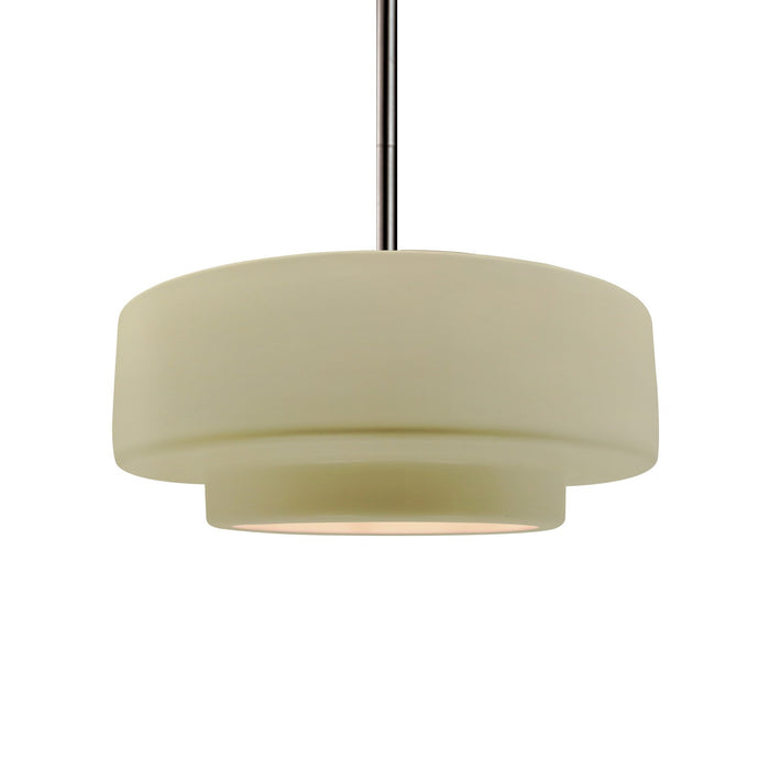 Justice Designs CER-6543-VAN-NCKL-RIGID One Light Pendant, Vanilla (Gloss)