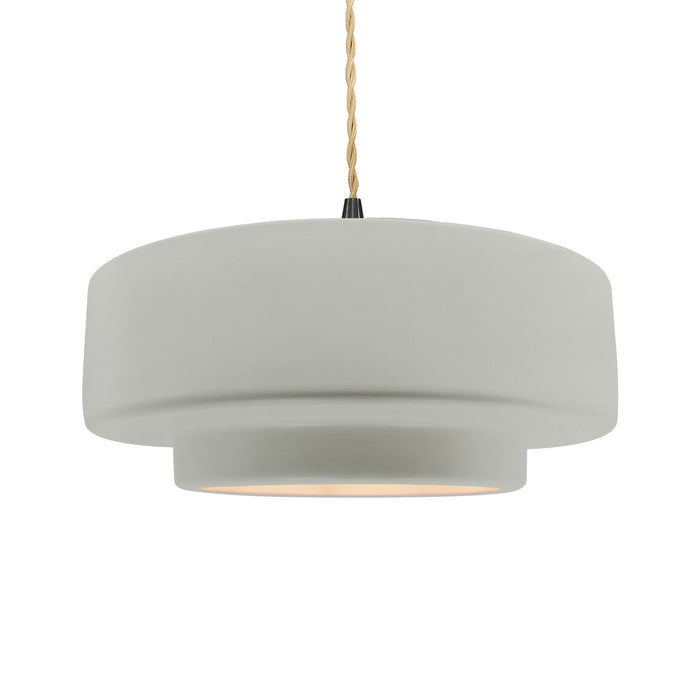 Justice Designs CER-6545-BIS-MBLK-BEIG-TWST One Light Pendant, Bisque