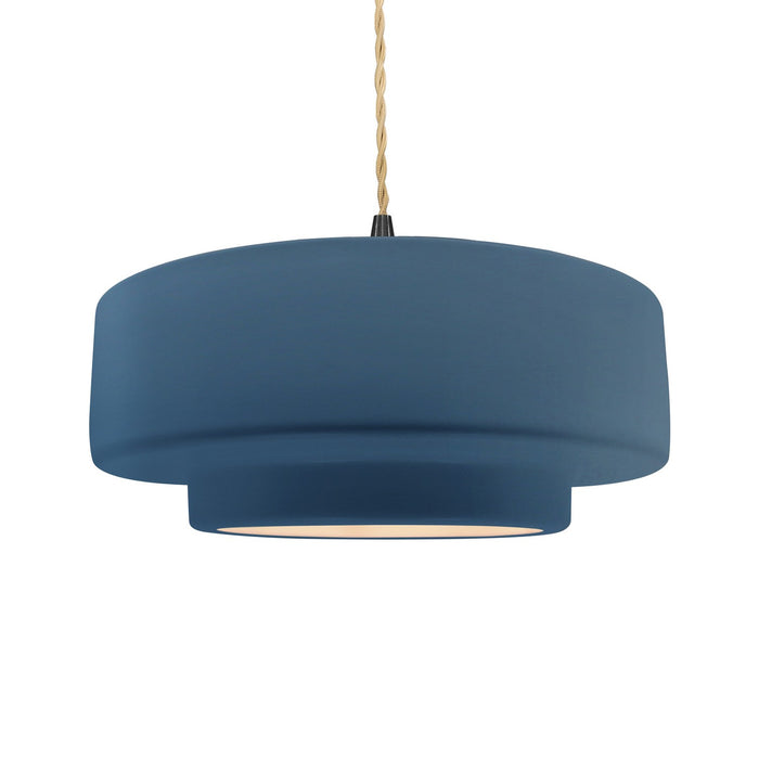Justice Designs CER-6545-MID-MBLK-BEIG-TWST One Light Pendant, Midnight Sky