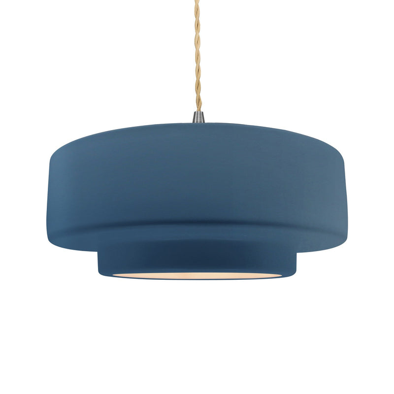 Justice Designs CER-6545-MID-NCKL-BEIG-TWST One Light Pendant, Midnight Sky