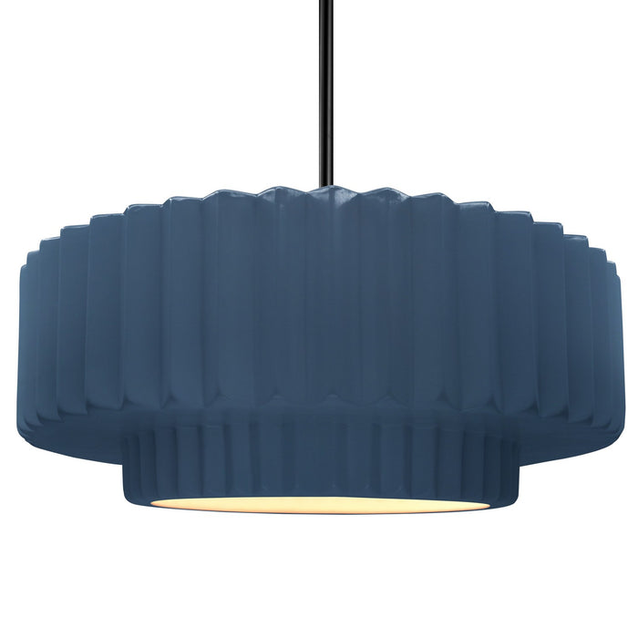 Justice Designs CER-6555-MID-MBLK-RIGID One Light Pendant, Midnight Sky