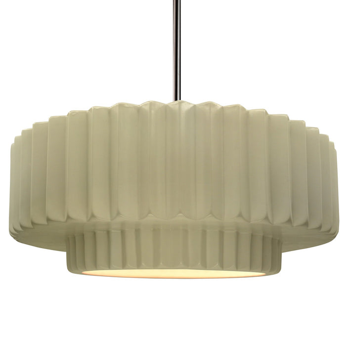 Justice Designs CER-6555-VAN-NCKL-RIGID One Light Pendant, Vanilla (Gloss)