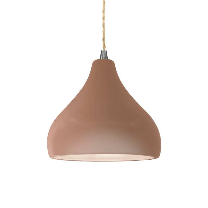 Justice Designs CER-6560-ADOB-NCKL-BEIG-TWST One Light Pendant, Adobe