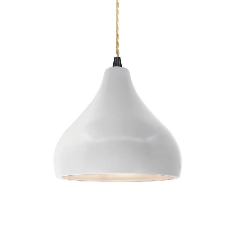 Justice Designs CER-6560-BIS-MBLK-BEIG-TWST One Light Pendant, Bisque
