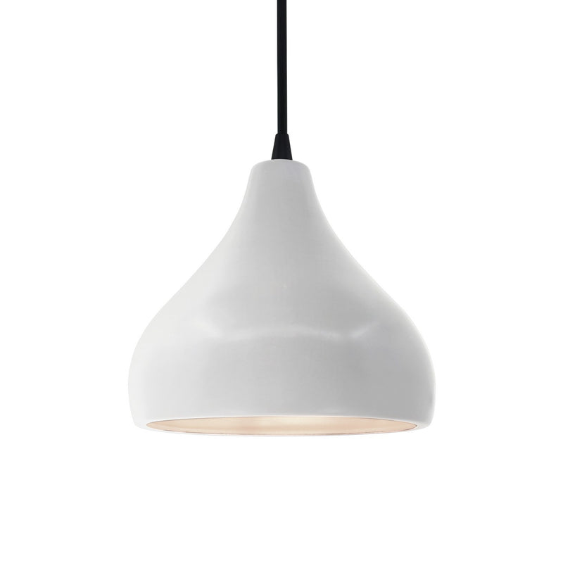 Justice Designs CER-6560-BIS-MBLK-BKCD One Light Pendant, Bisque