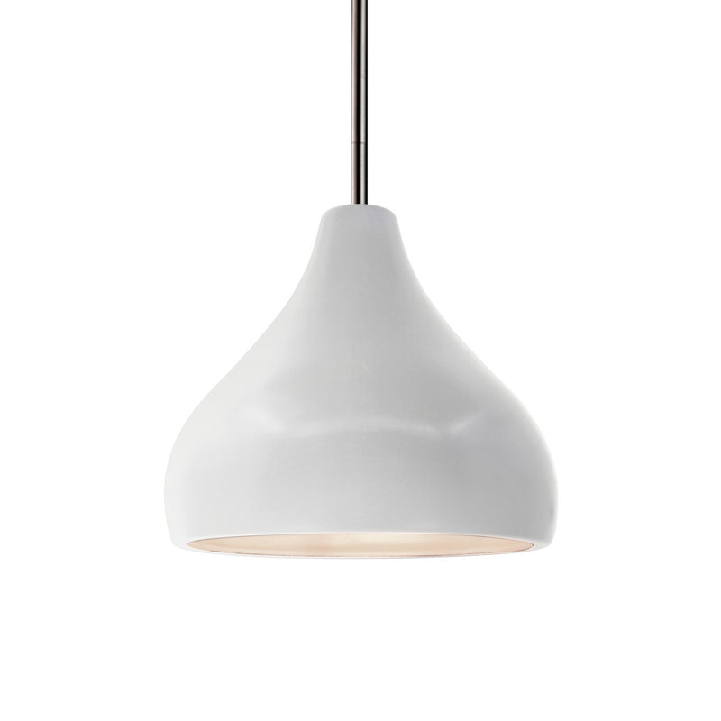 Justice Designs CER-6560-BIS-NCKL-RIGID One Light Pendant, Bisque