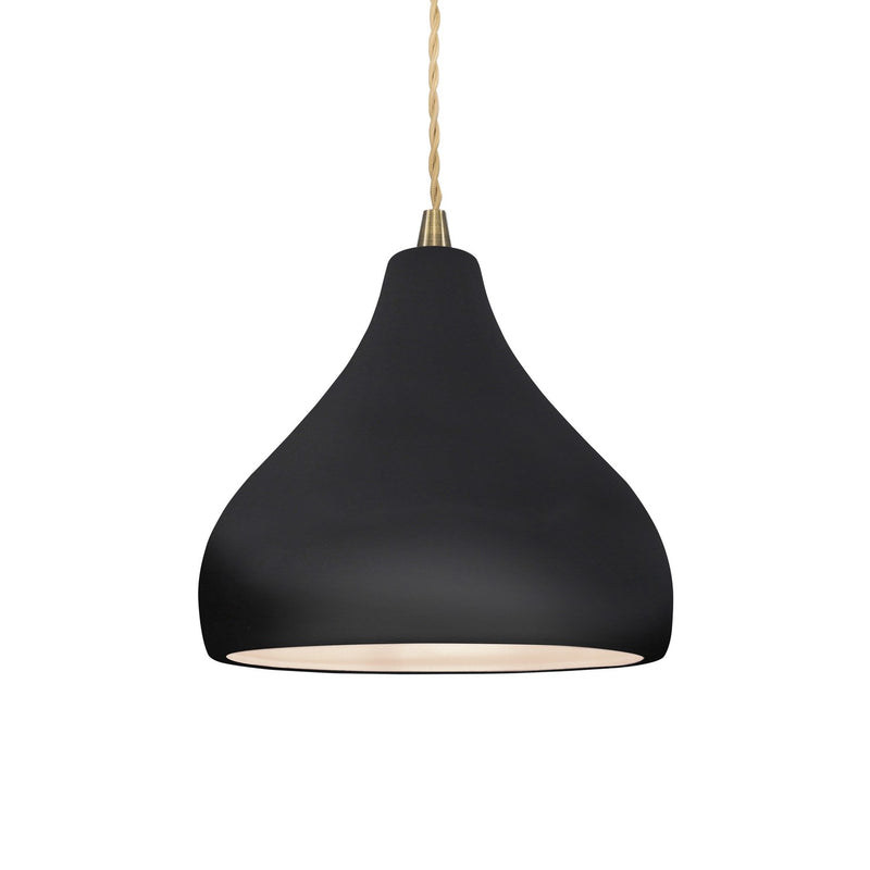 Justice Designs CER-6560-BLK-ABRS-BEIG-TWST One Light Pendant, Gloss Black