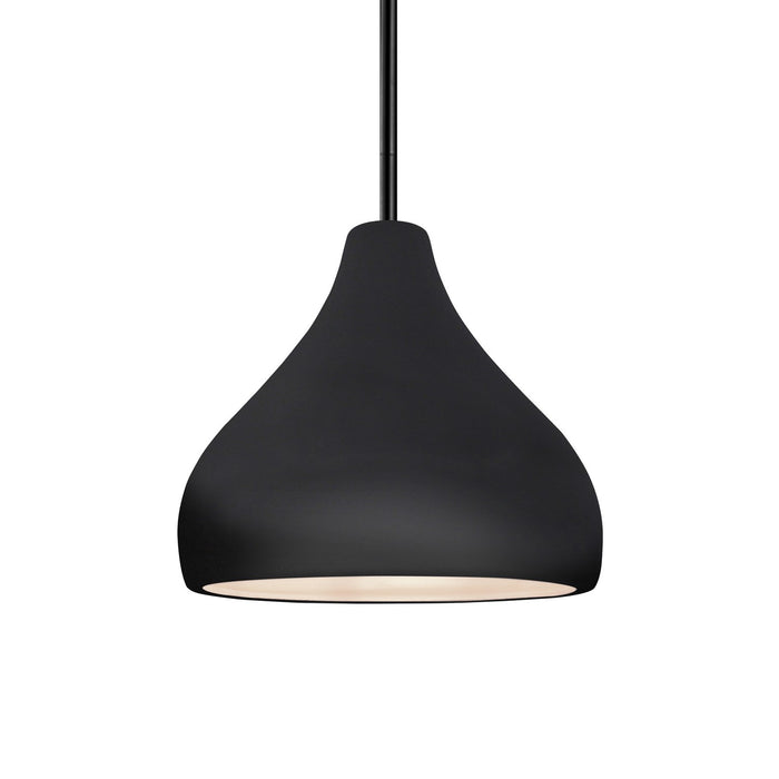 Justice Designs CER-6560-BLK-MBLK-RIGID One Light Pendant, Gloss Black