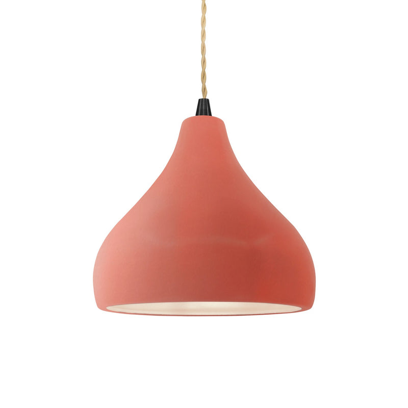 Justice Designs CER-6560-BSH-MBLK-BEIG-TWST One Light Pendant, Gloss Blush