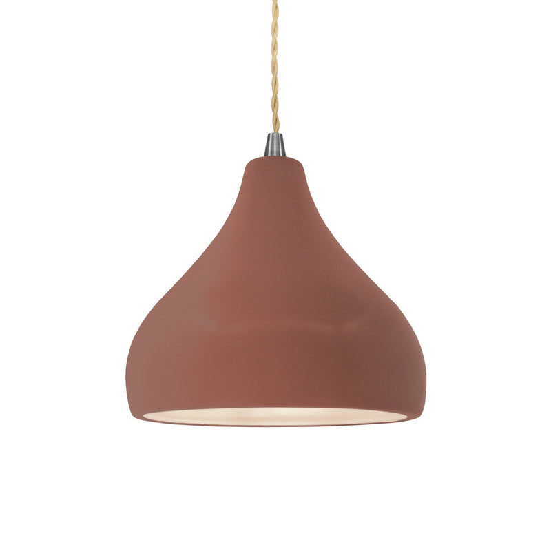 Justice Designs CER-6560-CLAY-NCKL-BEIG-TWST One Light Pendant, Canyon Clay