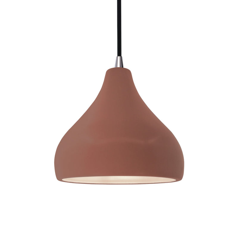 Justice Designs CER-6560-CLAY-NCKL-BKCD One Light Pendant, Canyon Clay