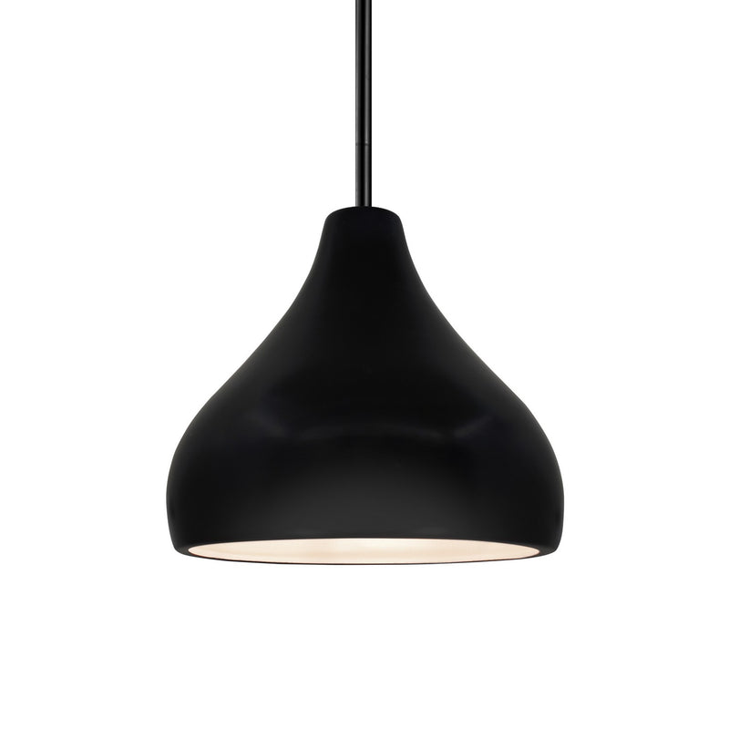 Justice Designs CER-6560-CRB-MBLK-RIGID One Light Pendant, Carbon - Matte Black