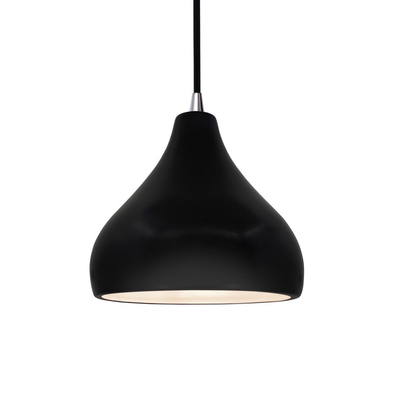 Justice Designs CER-6560-CRB-NCKL-BKCD One Light Pendant, Carbon - Matte Black