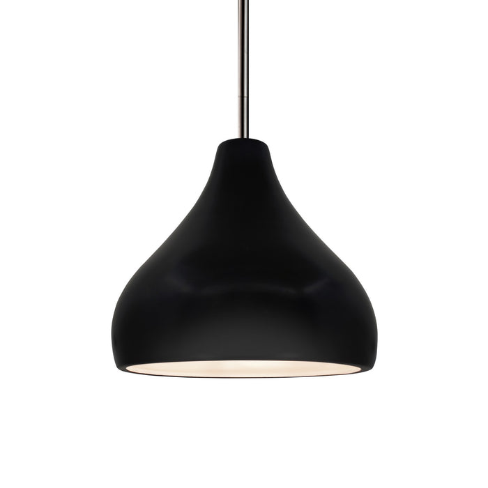 Justice Designs CER-6560-CRB-NCKL-RIGID One Light Pendant, Carbon - Matte Black