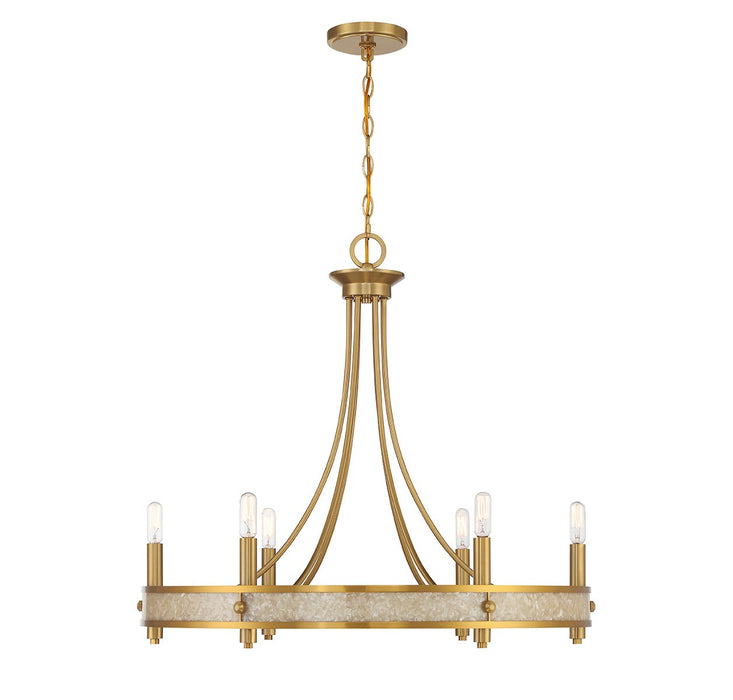 Savoy House 1-2053-6-322 Six Light Chandelier, Warm Brass