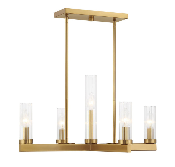 Savoy House 1-2634-5-322 Five Light Chandelier, Warm Brass