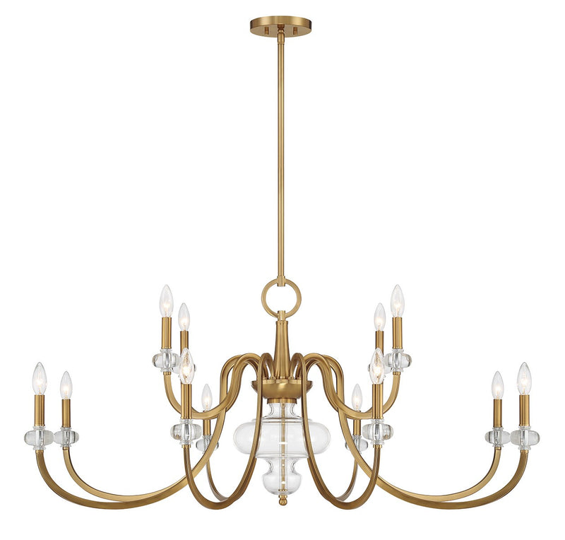 Savoy House 1-5803-12-322 12 Light Chandelier, Warm Brass