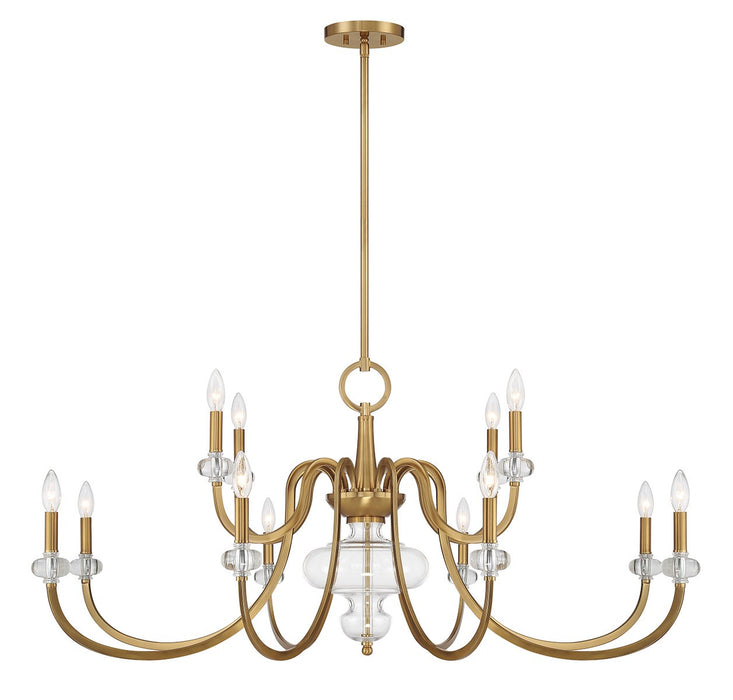 Savoy House 1-5803-12-322 12 Light Chandelier, Warm Brass