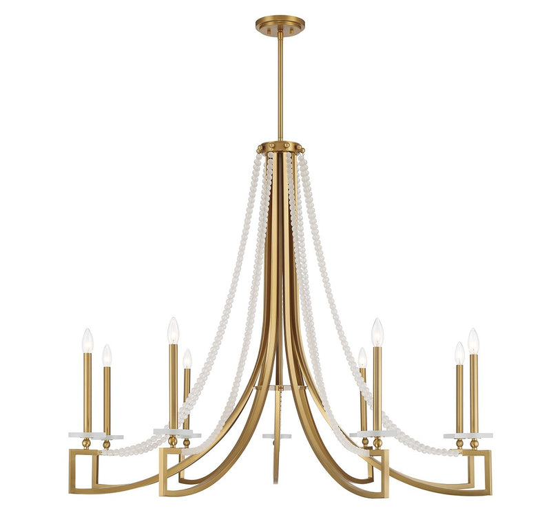 Savoy House 1-8805-9-322 Nine Light Chandelier, Warm Brass