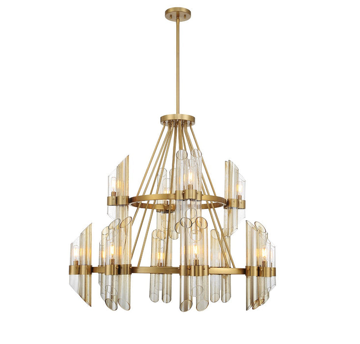 Savoy House 1-9106-12-322 12 Light Chandelier, Warm Brass