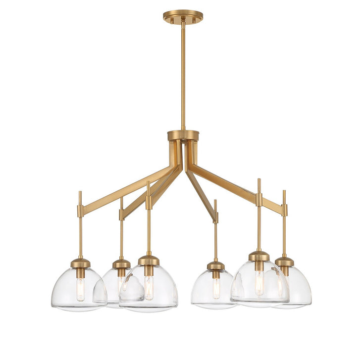 Savoy House 1-9841-6-322 Six Light Chandelier, Warm Brass