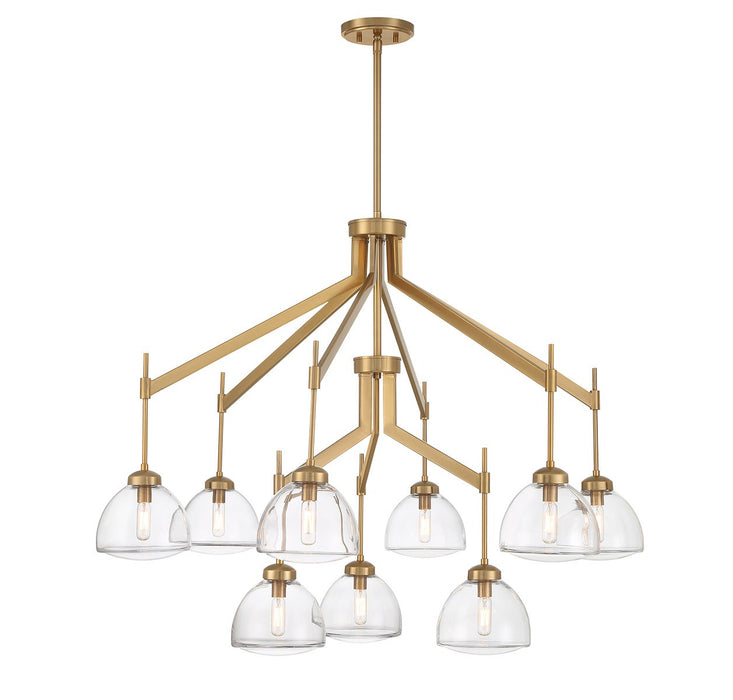 Savoy House 1-9842-9-322 Nine Light Chandelier, Warm Brass
