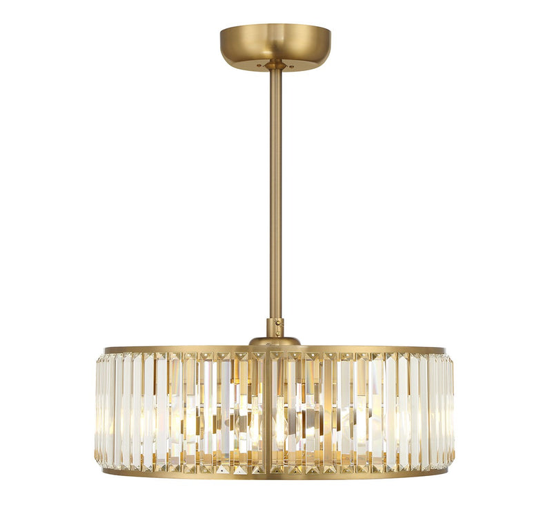 Savoy House 23-FD-245-322 Six Light Fan D'Lier, Warm Brass